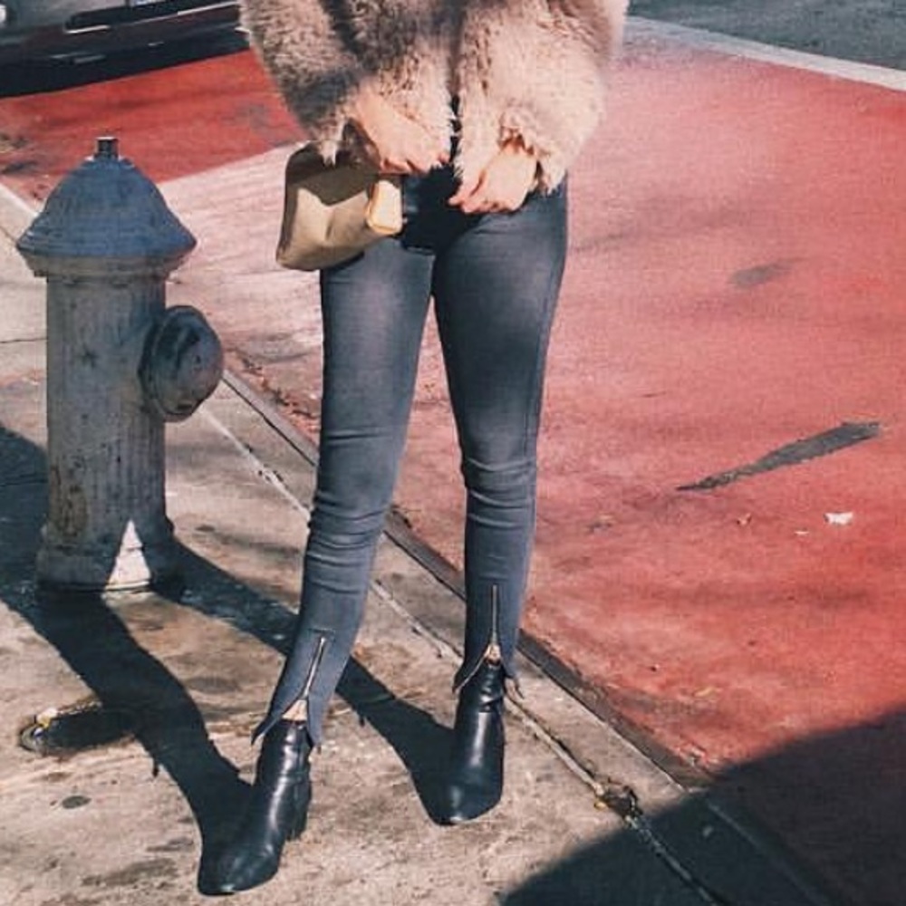 7 for all Mankind grey ankle zip jeans